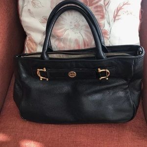 Tory burch Horsebit Jaden Black Satchel Purse Bag